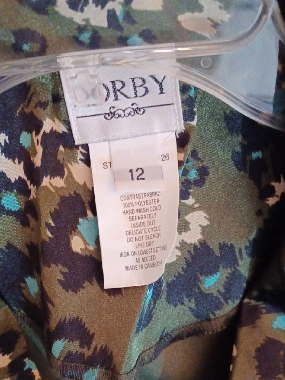 Women's Olive Green Button-Down Shirt with Attached Jacket - Picture 6 of 9